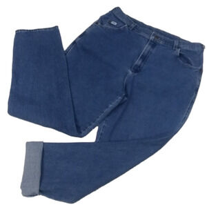 Lee Original Jeans Blue Medium Wash Five Pocket High Rise Straight Leg Jean